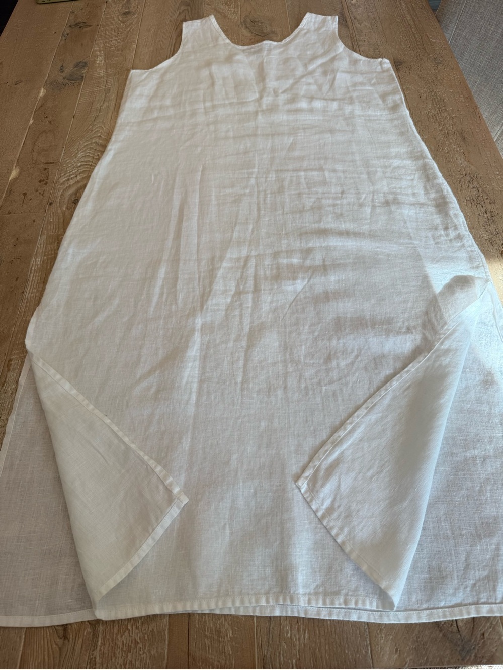 FLAX Sleeveless White Linen Tunic Top Dress M - Picture 7 of 7